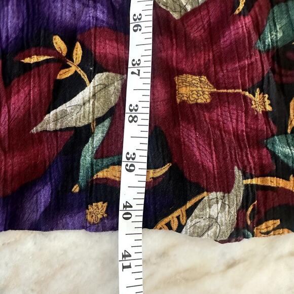 Leslie Fay Vintage Floral Long Sleeve Midi Dress S 12 Tie Waist Cottage Garden - Picture 9 of 9